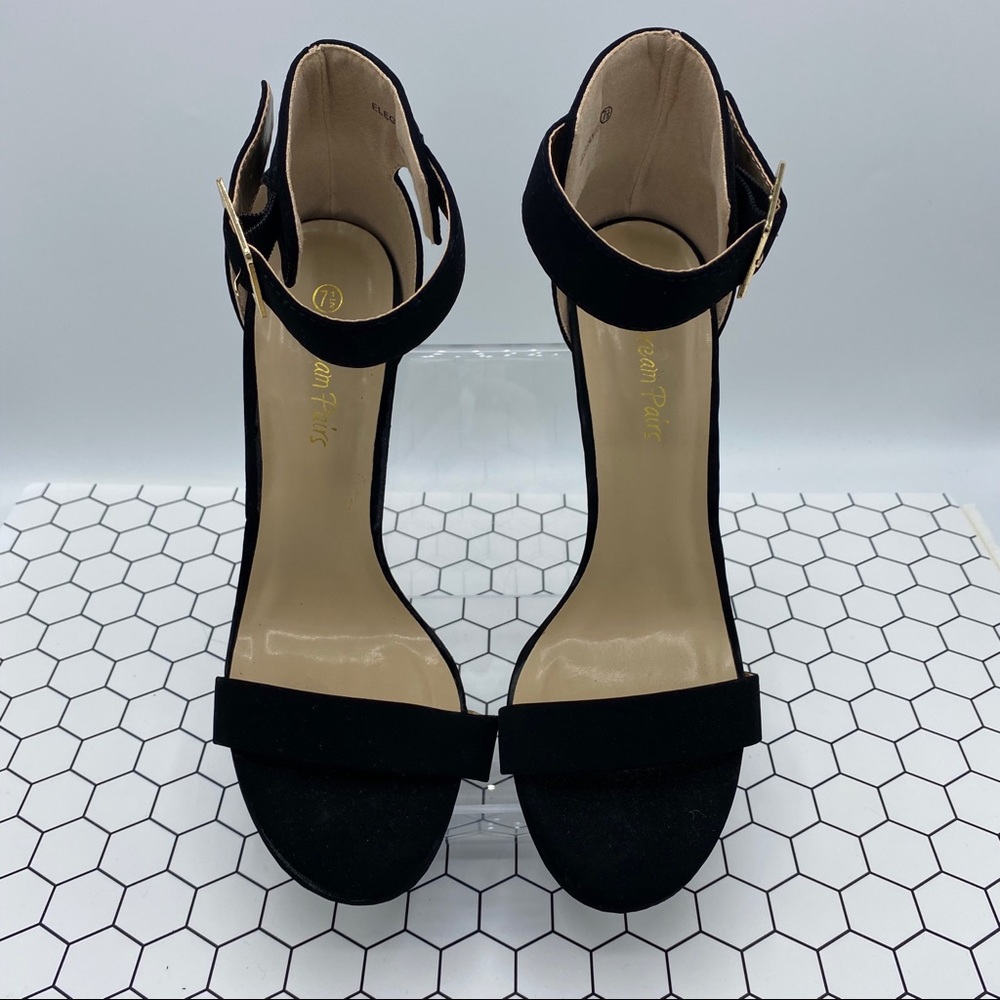 Dream Paris Black Suede Dress Heels